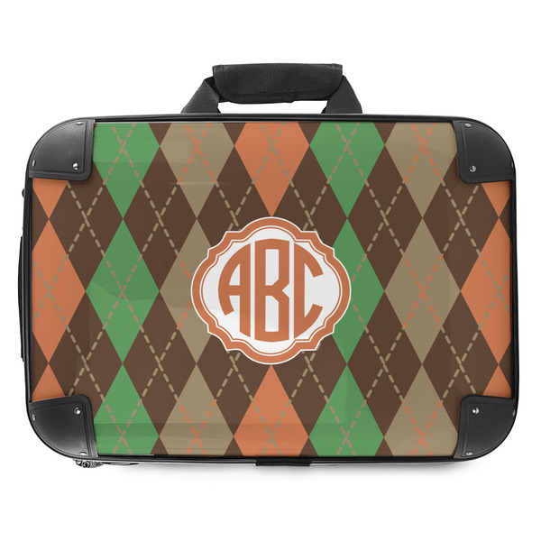 Custom Brown Argyle Hard Shell Briefcase - 18" (Personalized)