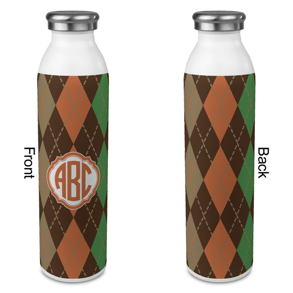 Brown Argyle 20oz Water Bottles - Full Print - Approval