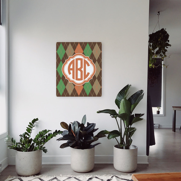 Brown Argyle 20x24 - Canvas Print - In Context