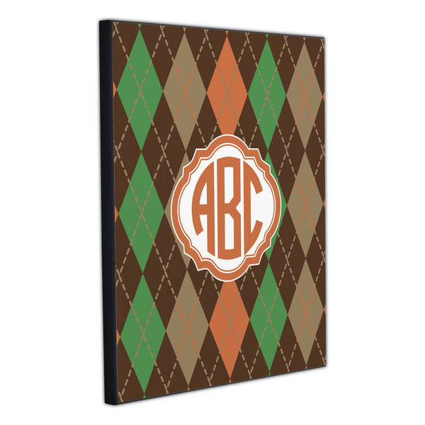 Brown Argyle 20x24 Wood Print - Angle View
