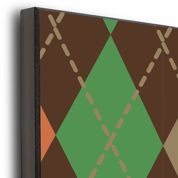Brown Argyle 20x24 Wood Print - Closeup