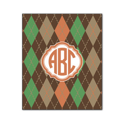 Brown Argyle Wood Print - 20x24 (Personalized)