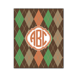 Brown Argyle Wood Print - 20x24 (Personalized)