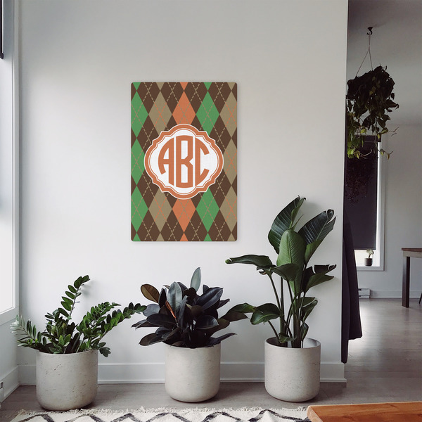 Brown Argyle 20x30 - Canvas Print - In Context