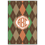 Brown Argyle Wood Print - 20x30 (Personalized)
