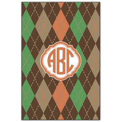 Brown Argyle Wood Print - 20x30 (Personalized)