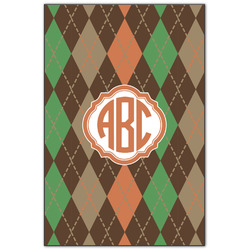 Brown Argyle Wood Print - 20x30 (Personalized)