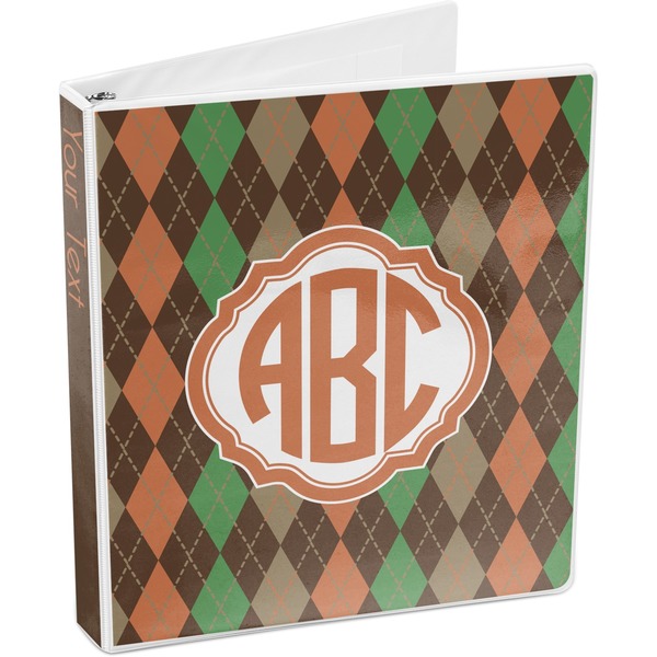 Brown Argyle 3-Ring Binder 3/4 - Main
