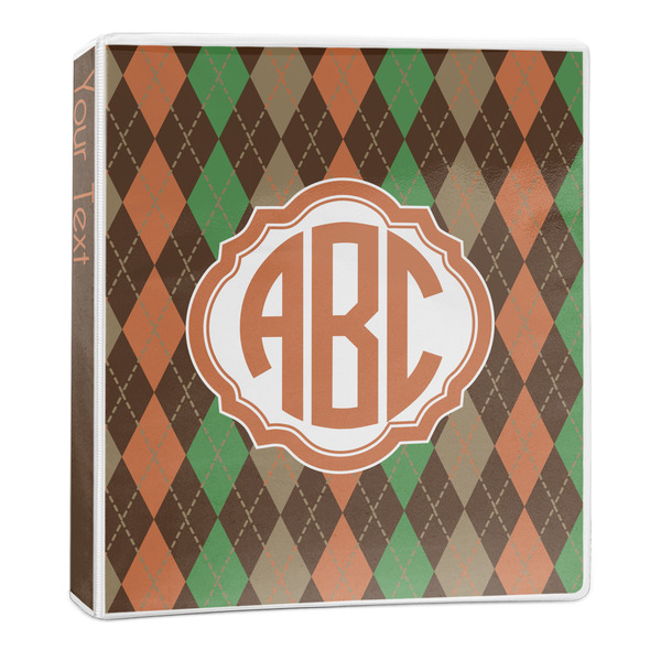 Custom Brown Argyle 3-Ring Binder - 1 inch (Personalized)