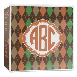 Brown Argyle 3-Ring Binder - 2 inch (Personalized)
