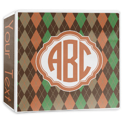 Brown Argyle 3-Ring Binder - 3 inch (Personalized)