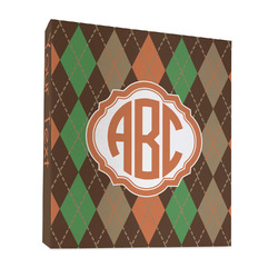 Brown Argyle 3 Ring Binder - Full Wrap - 1" (Personalized)