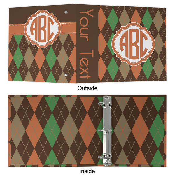 Brown Argyle 3 Ring Binders - Full Wrap - 2" - APPROVAL