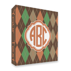 Brown Argyle 3 Ring Binder - Full Wrap (Personalized)