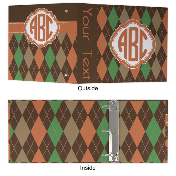 Brown Argyle 3 Ring Binders - Full Wrap - 3" - APPROVAL