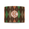 Brown Argyle 8" Drum Lampshade - FRONT (Fabric)