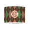 Brown Argyle 8" Drum Lampshade - FRONT (Poly Film)