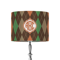 Brown Argyle 8" Drum Lamp Shade - Fabric (Personalized)