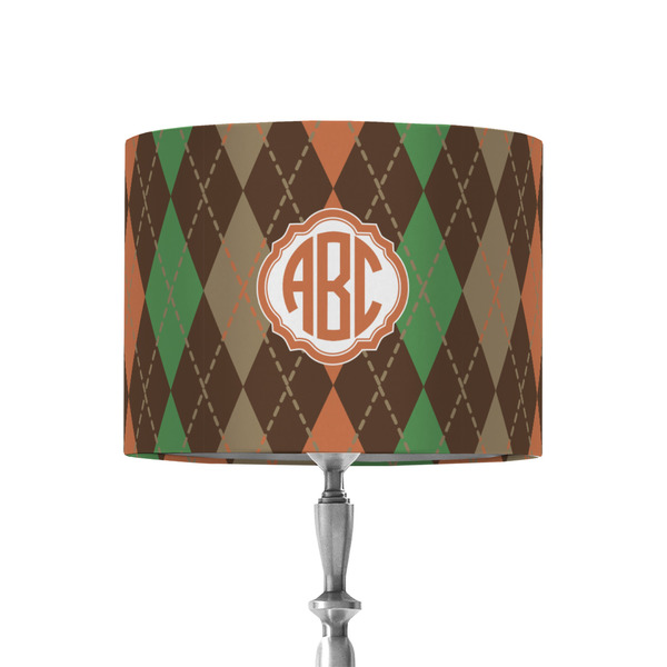 Custom Brown Argyle 8" Drum Lamp Shade - Fabric (Personalized)