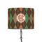 Brown Argyle 8" Drum Lampshade - ON STAND (Fabric)