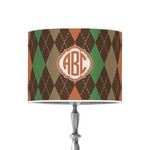 Brown Argyle 8" Drum Lamp Shade - Poly-film (Personalized)