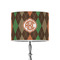 Brown Argyle 8" Drum Lampshade - ON STAND (Poly Film)