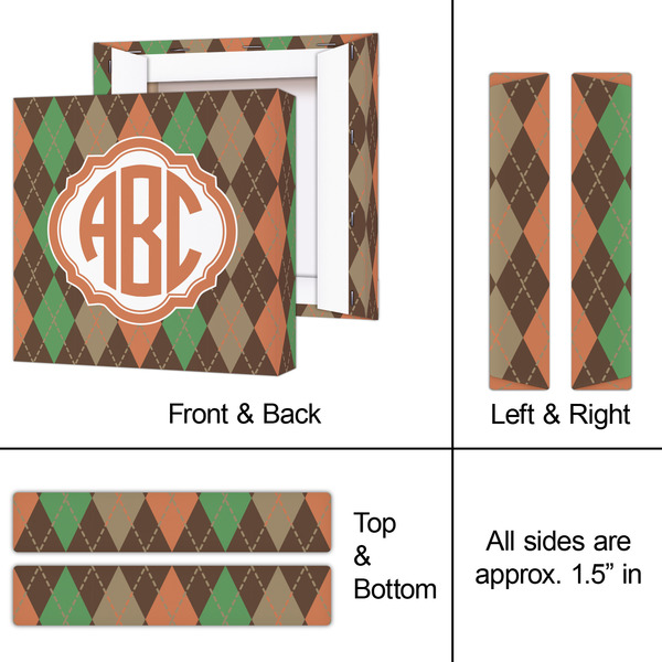 Brown Argyle 8x8 - Canvas Print - Approval