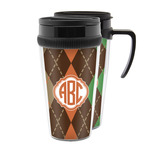Brown Argyle Acrylic Travel Mug (Personalized)