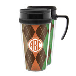 Brown Argyle Acrylic Travel Mug (Personalized)