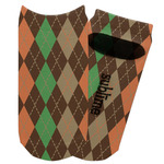 Brown Argyle Adult Ankle Socks (Personalized)