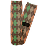 Brown Argyle Adult Crew Socks (Personalized)