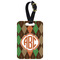 Brown Argyle Metal Luggage Tag w/ Monogram