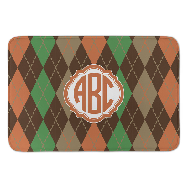 Custom Brown Argyle Anti-Fatigue Kitchen Mat (Personalized)