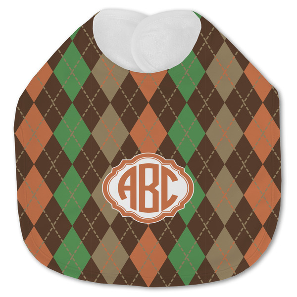 Brown Argyle Baby Bib - AFT closed