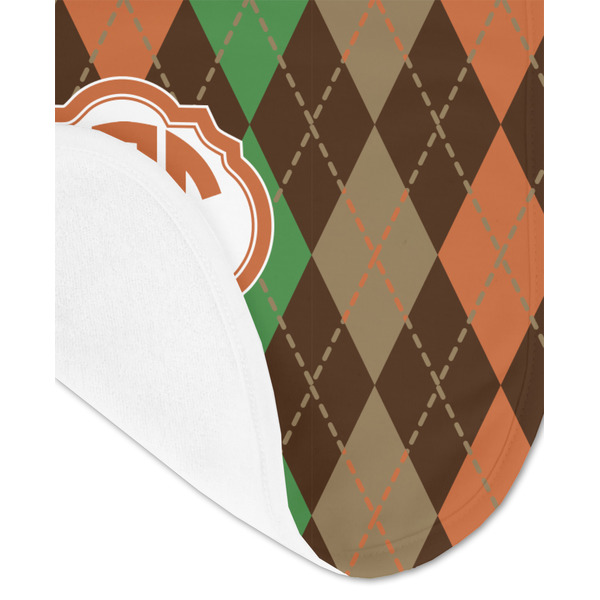 Brown Argyle Baby Bib - AFT detail