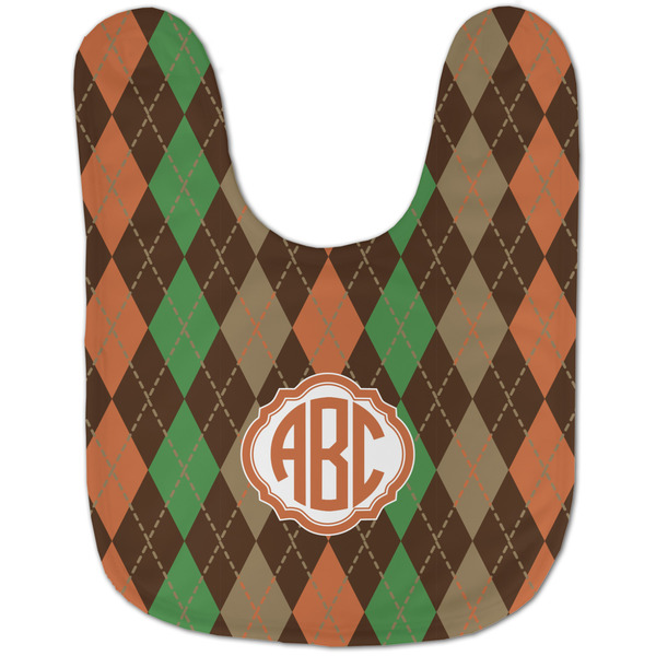 Brown Argyle Baby Bib - AFT flat