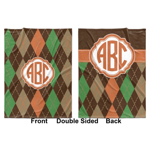 Brown Argyle Baby Blanket (Double Sided - Printed Front and Back)