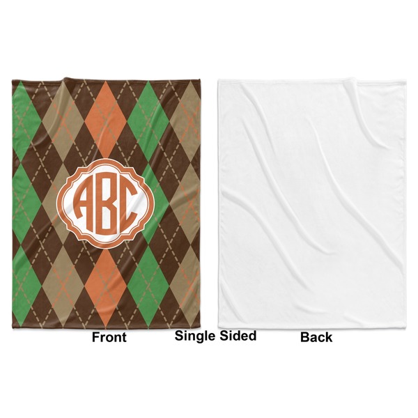 Brown Argyle Baby Blanket (Single Side - Printed Front, White Back)