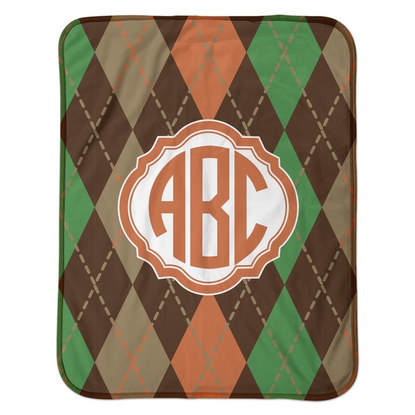Brown Argyle Baby Sherpa Blanket - Flat