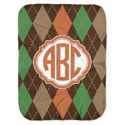 Brown Argyle Baby Swaddling Blanket (Personalized)