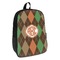 Brown Argyle Backpack - angled view