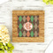 Brown Argyle Bamboo Trivet with 6" Tile - LIFESTYLE