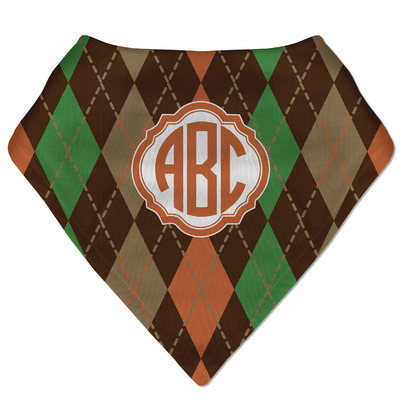 Brown Argyle Bandana Bib (Personalized)