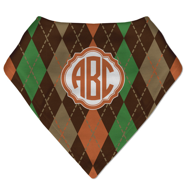 Custom Brown Argyle Bandana Bib (Personalized)