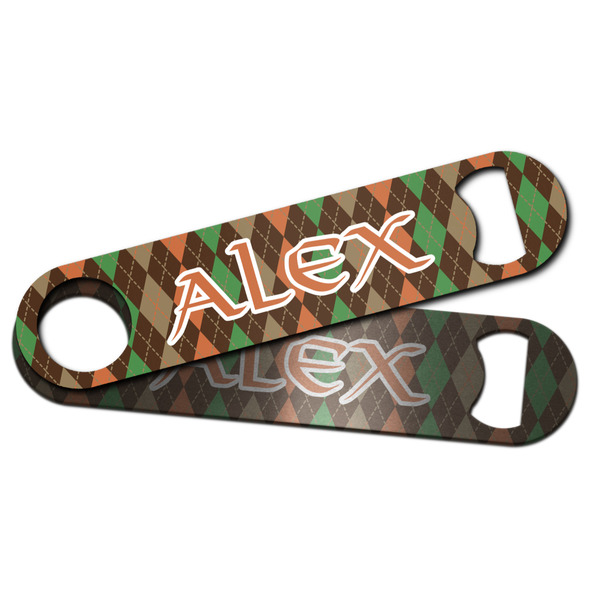 Brown Argyle Bar Bottle Opener - Main