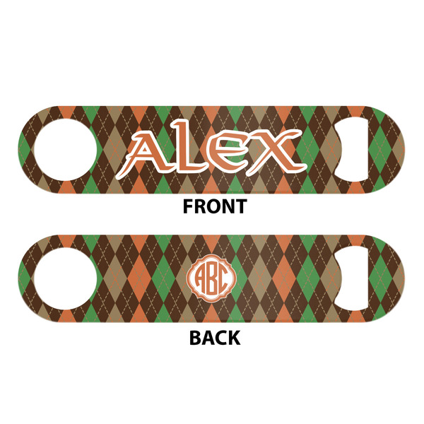 Brown Argyle Bar Bottle Opener - White - Approval