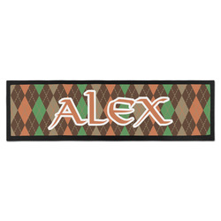 Brown Argyle Bar Mat - Large (Personalized)