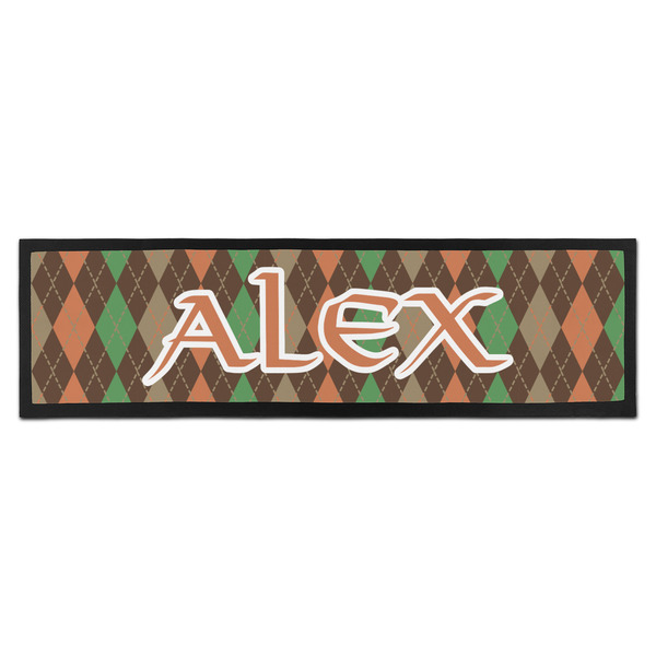 Custom Brown Argyle Bar Mat - Large (Personalized)