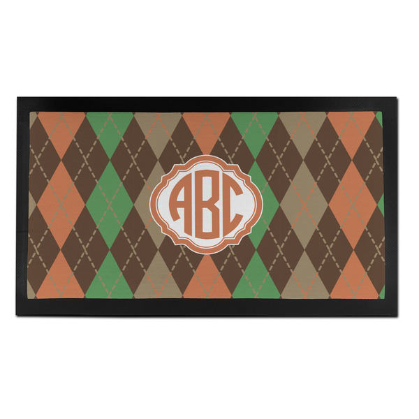 Brown Argyle Bar Mat - Small - FRONT