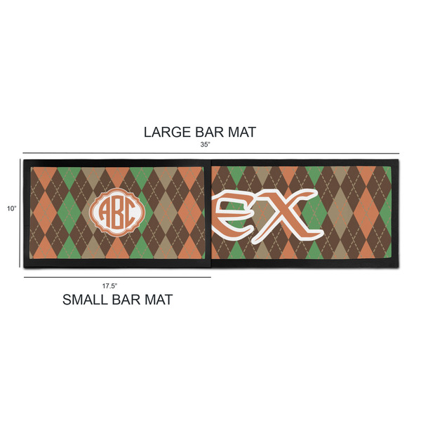 Brown Argyle Bar Mats - Sizing Chart